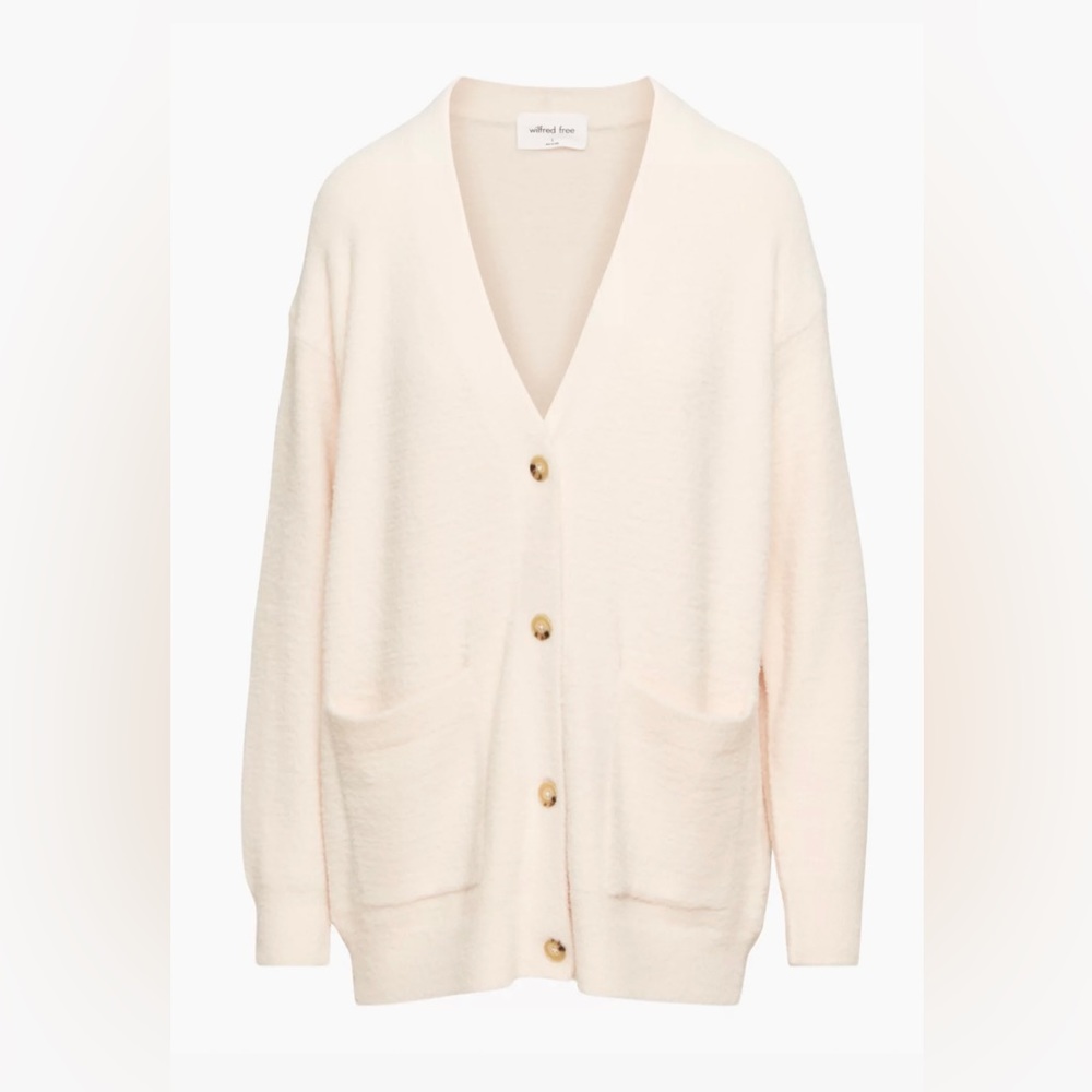 Aritzia Wilfred 100% Cashmere Claire Cardigan - White (Medium)